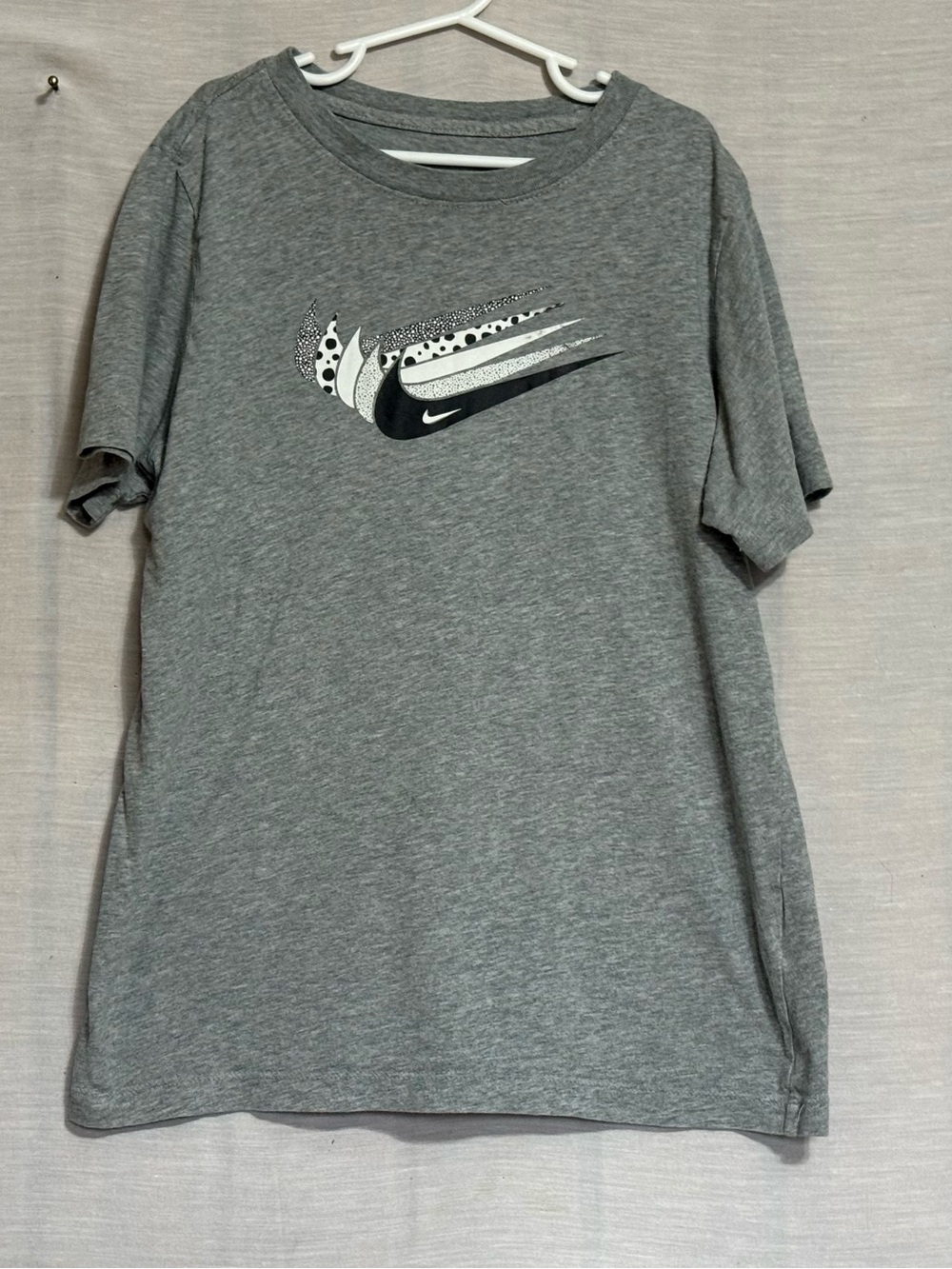 Nike The Nike Tee Gray Multi Swoosh Graphic T-Shirt Medium